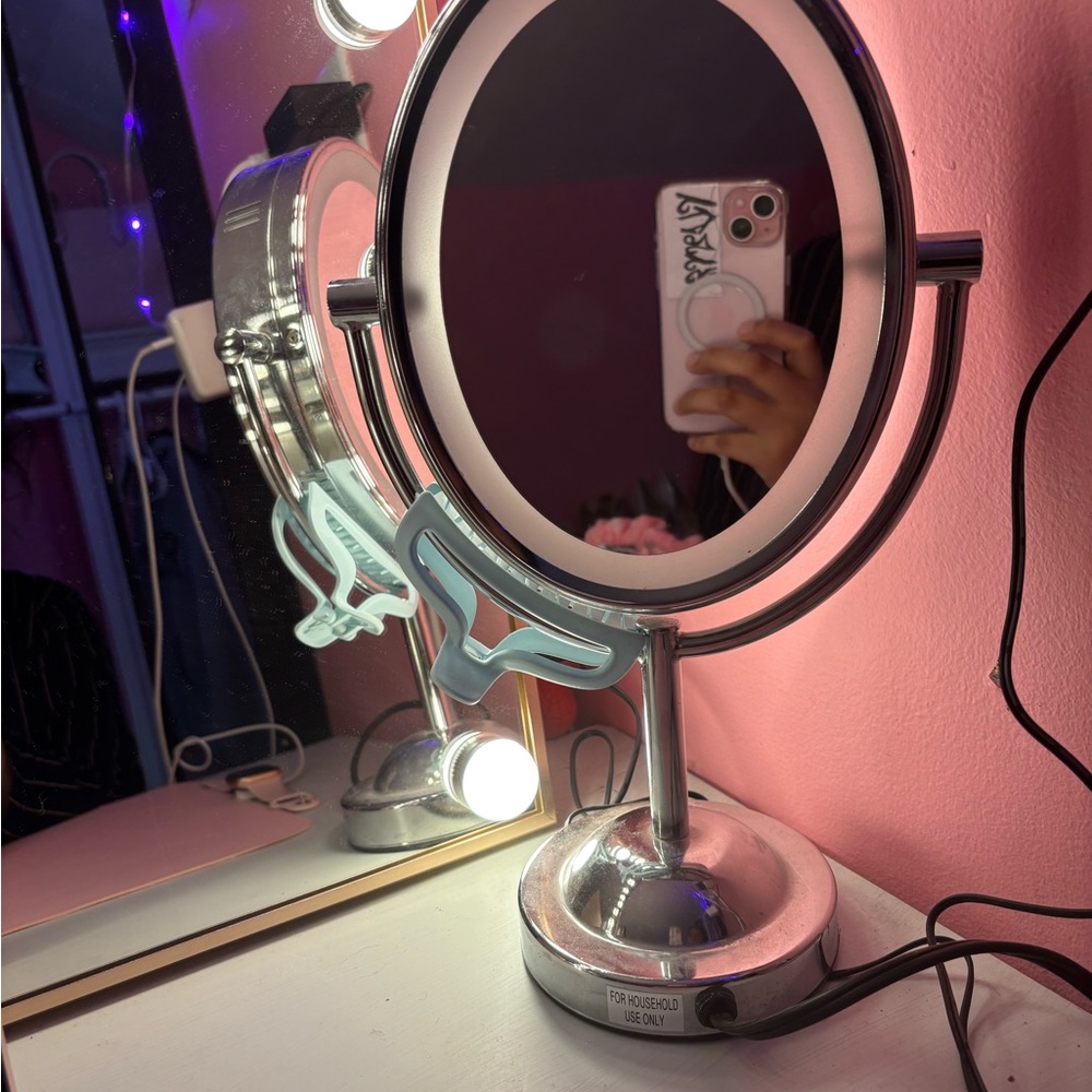 Silver Double-Sided Vanity Mirror